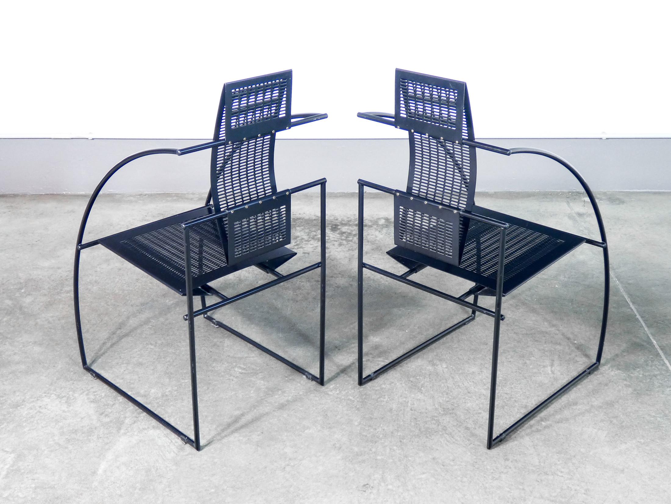 Paar Stühle 'Quinta', Design Mario BOTTA für ALIAS, schwarze Ausführung. 1980s im Angebot 3