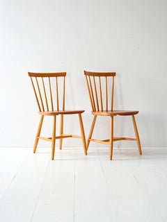 Pareja de sillas escandinavas de los años 50/60 en haya y teca tipo Pinstol
