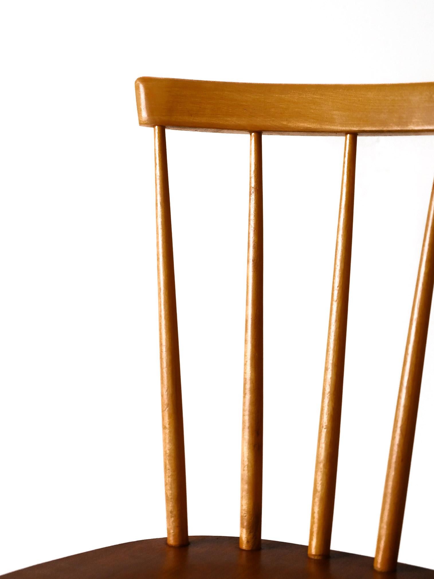 Paar 50er/60er Jahre skandinavische Stühle in Buche und Teak Pinstol Typ im Zustand „Gut“ im Angebot in Brescia, IT