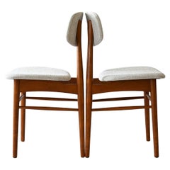 Pair of Scandinavian chairs in wood and fabric