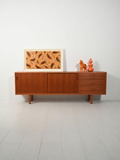 Pair of vintage Scandinavian chairs with half-moon backs
