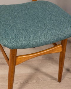 Paire de chaises vintage des années 1960 en tissu vert design italien