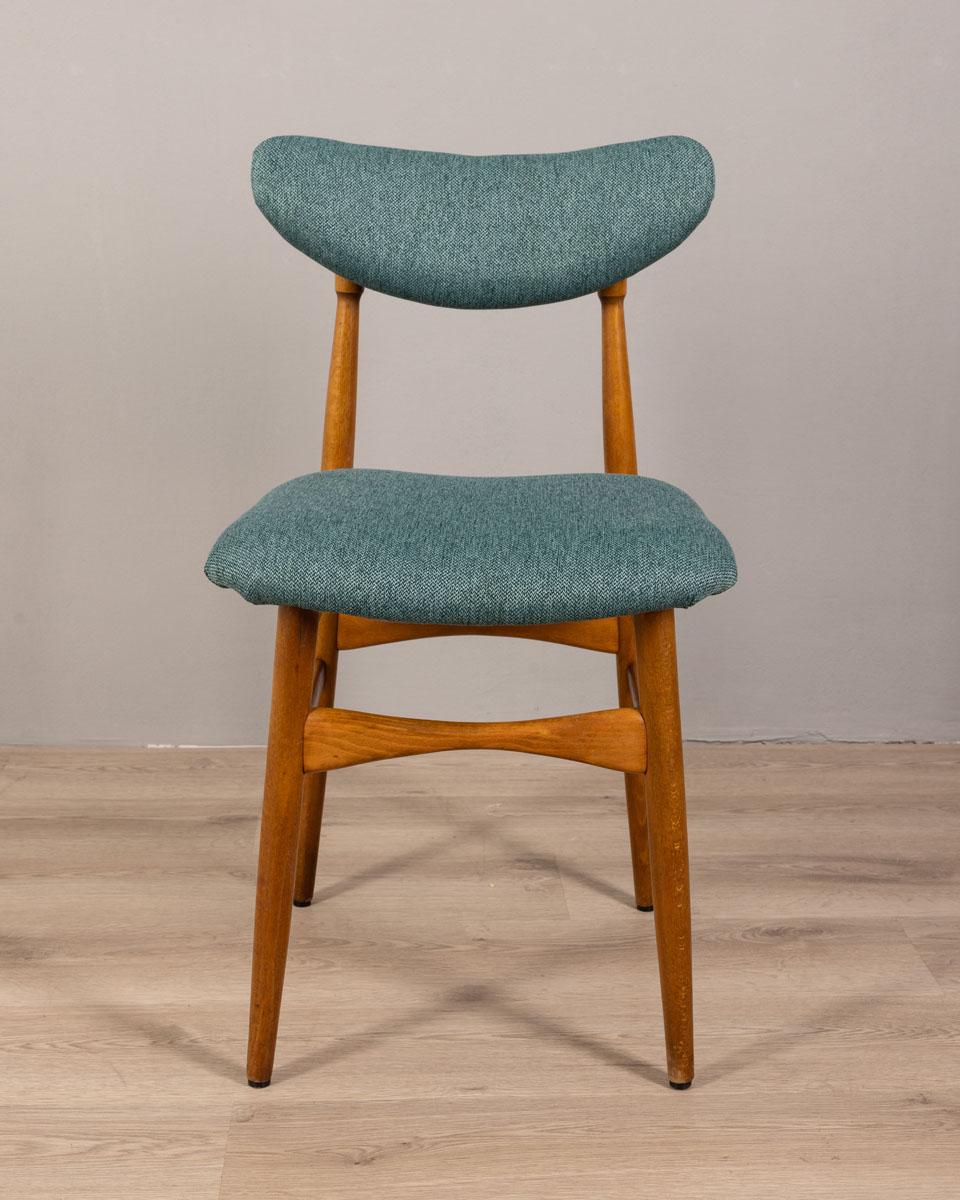Coppia di sedie vintage anni 60 in tessuto verde design Italiano in vendita 2