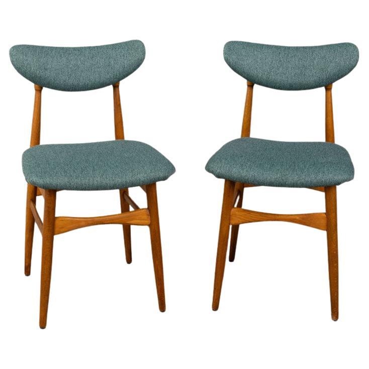Pareja de sillas vintage años 60 en tela verde diseño italiano