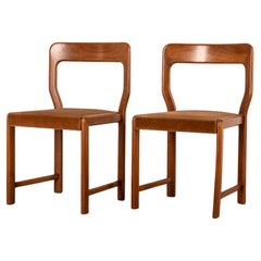 Pair of 1970s vintage chairs in wood and velvet Italian design