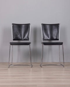 Paire de chaises en cuir vintage des années 90 conçues par Segis Italia