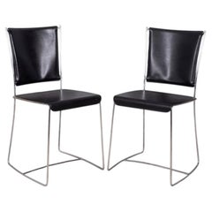 Paire de chaises en cuir vintage des années 90 conçues par Segis Italia