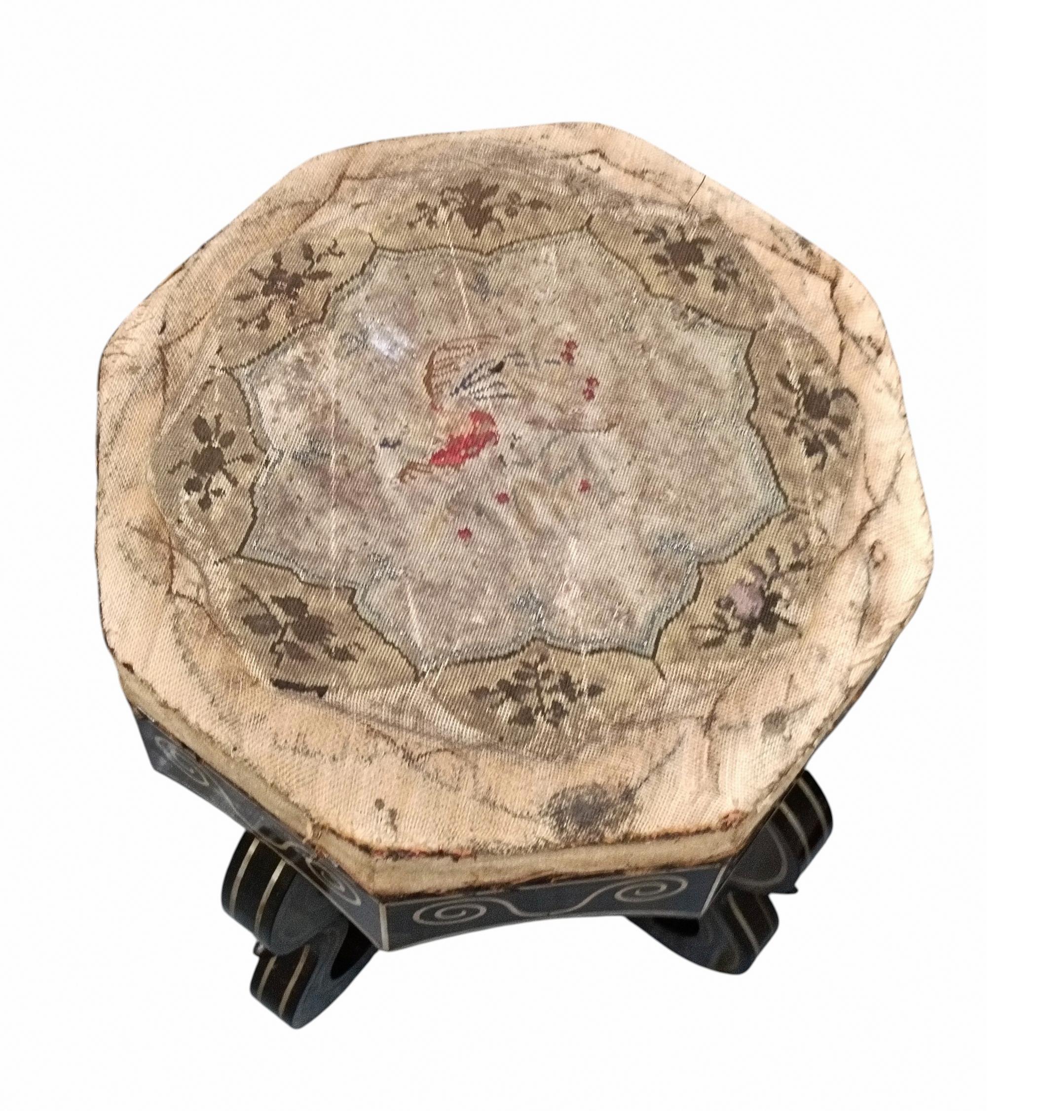 Paar antike Hocker Neapolitanische Manufaktur, Italien 1900er im Angebot 1