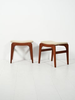 Pair of vintage Danish teak stools