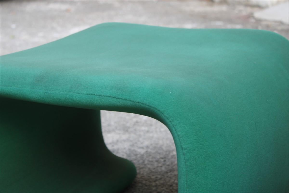 Pair of 1970s Green Fabric French Stools France Pierre Paulin Style  For Sale 5