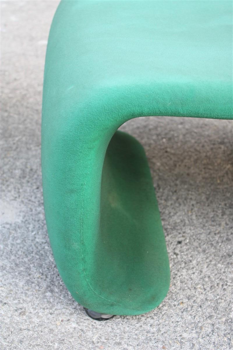 Coppia di Sgabelli Francesi in Tessuto Verde 1970s in vendita 6