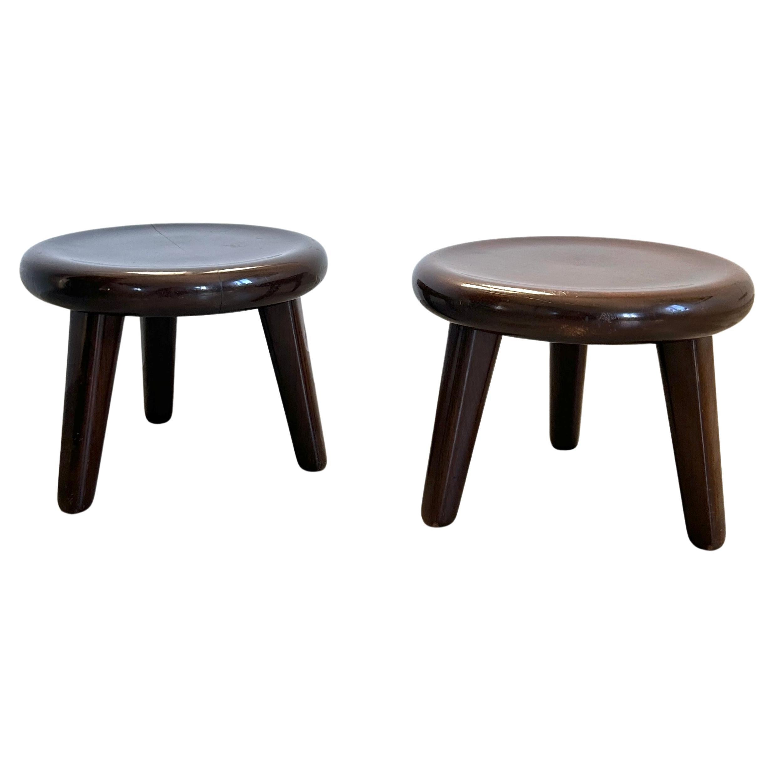 Pair of wooden stools attributed to Vittorio Valabrega For Sale