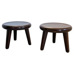 Vintage Pair of wooden stools attributed to Vittorio Valabrega
