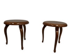 Pair of parchment stools attributed to Aldo Tura, Italy