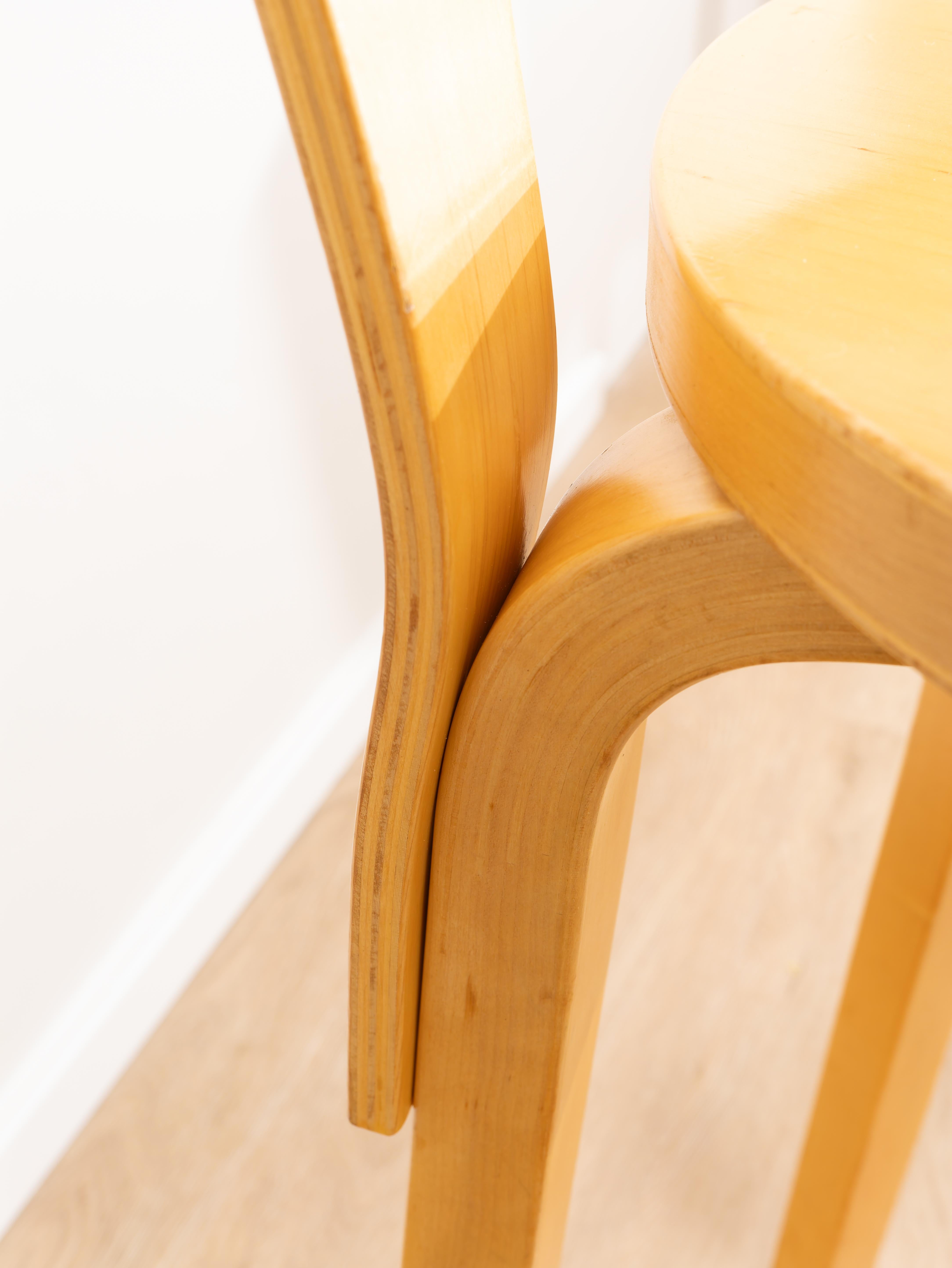 Finnish Pair of Stools model K65 by Alvar Aalto for Artek, Finland, 1950s