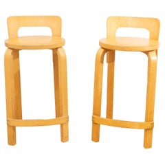 Pair of Stools model K65 by Alvar Aalto for Artek, Finland, 1950s