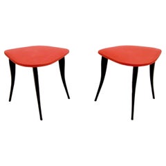 Pair of tripod stools, 1950s