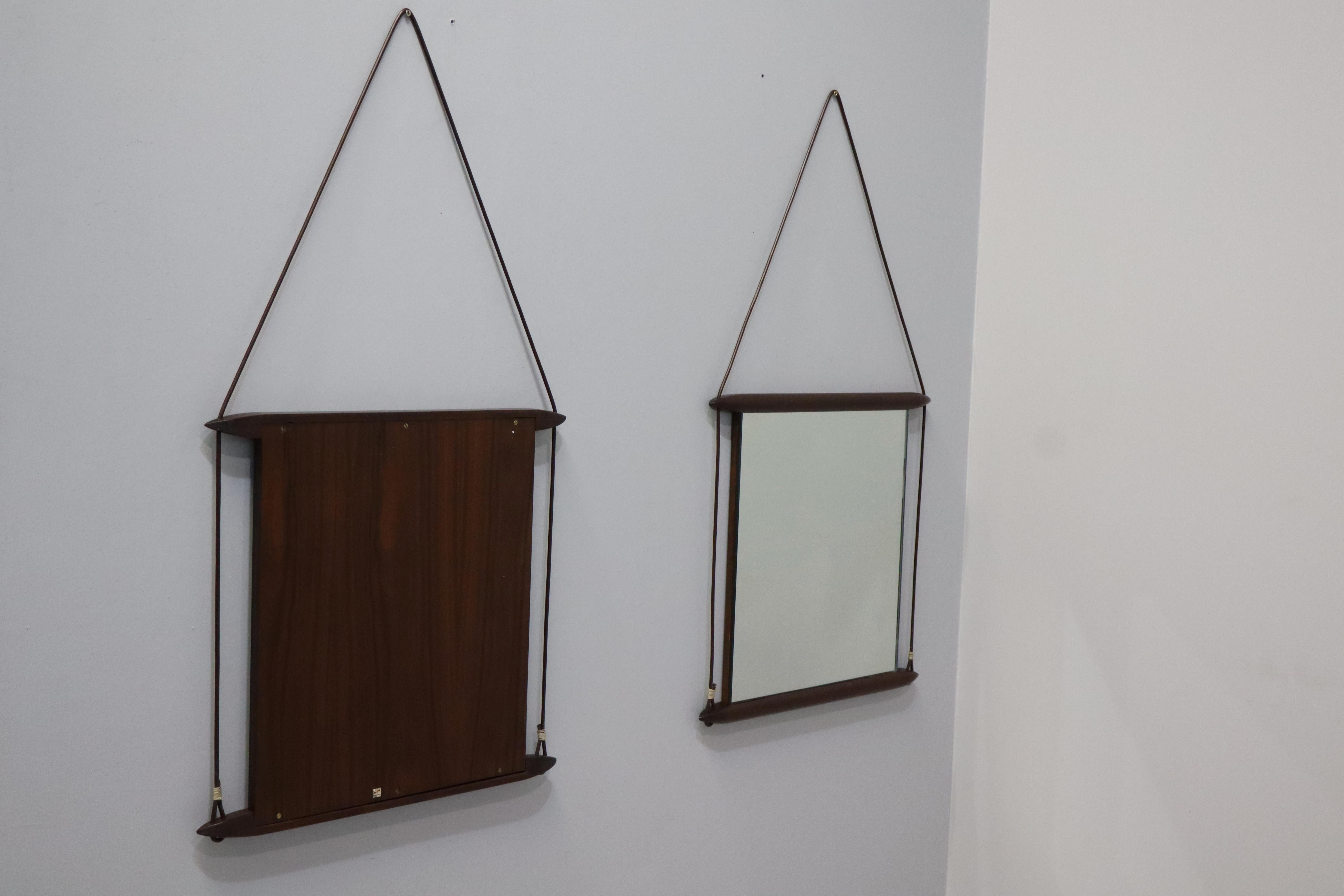 Italian Pair Of Suspended Mirrors 