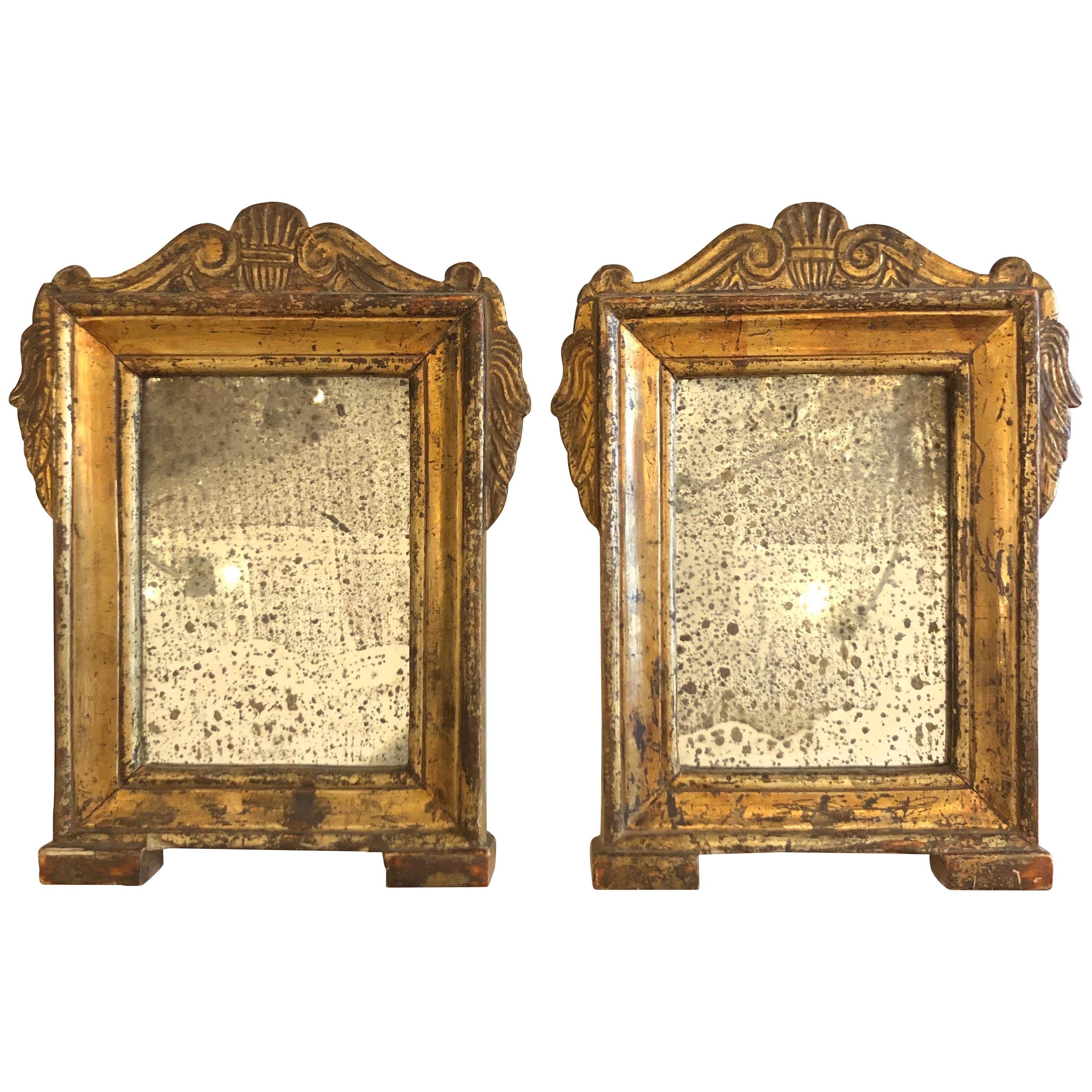 Coppia di Specchi con Cornici Italiane in Stile Neoclassico 1800