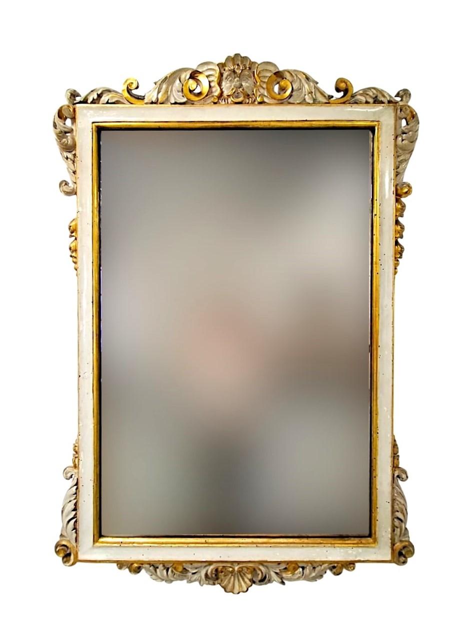 Hand-Carved Pair of mirrors carved and gilded frames 13th century For Sale