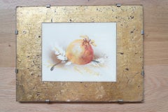 Pair of watercolor and gold leaf prints, nature, 1970-1980