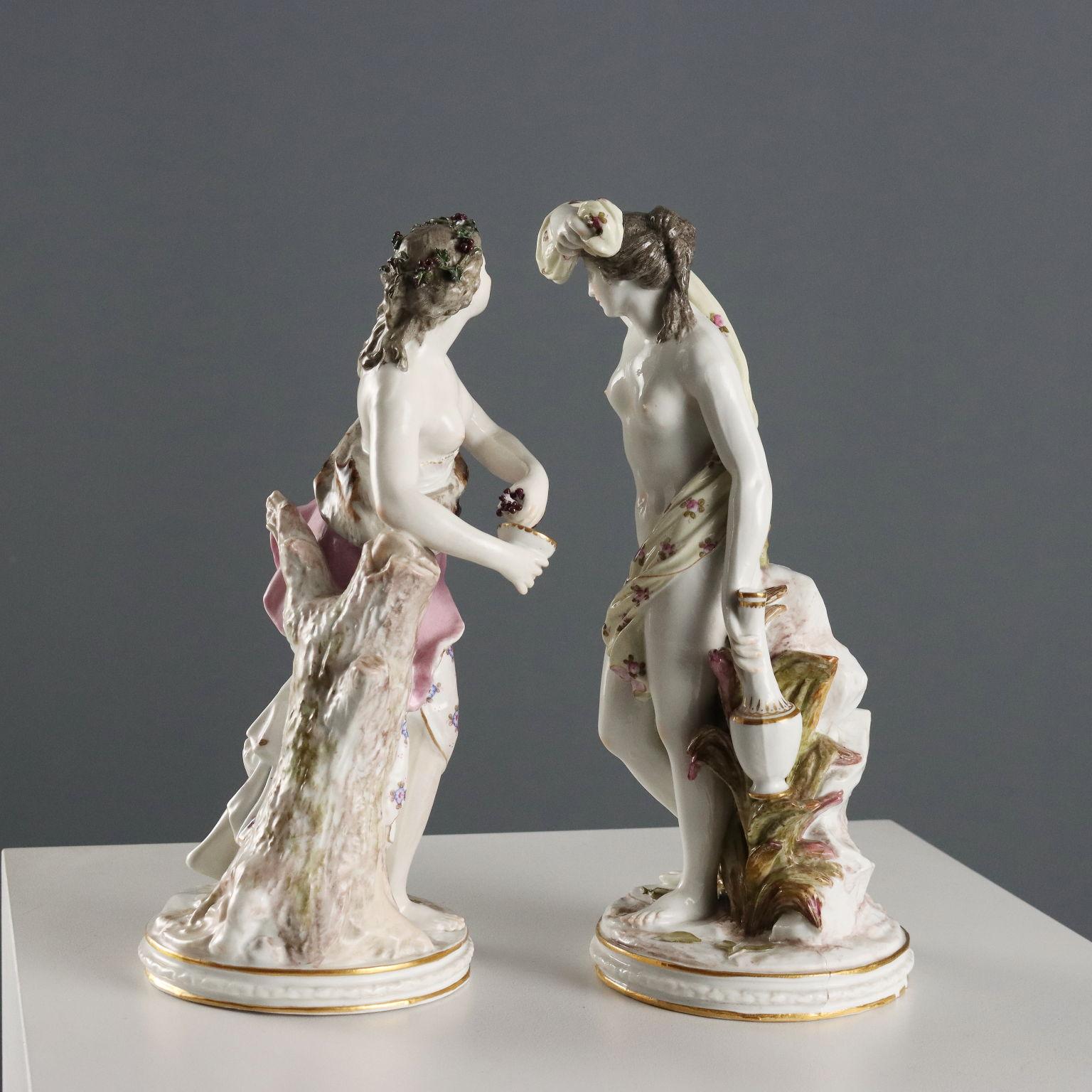 Coppia di Statue in Porcellana Edmé Samson Parigi Francia Fine '800 in vendita 5