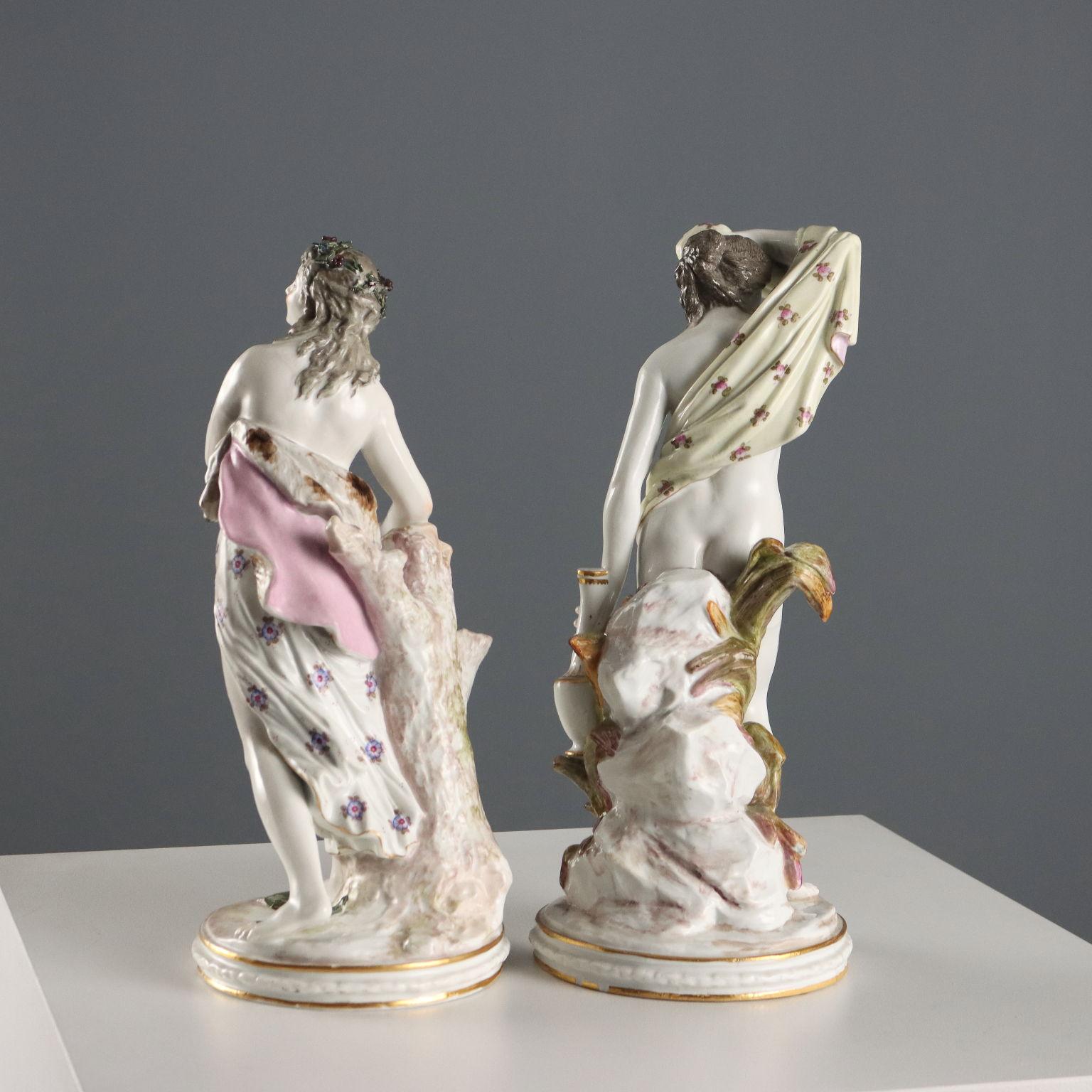 Coppia di Statue in Porcellana Edmé Samson Parigi Francia Fine '800 in vendita 7