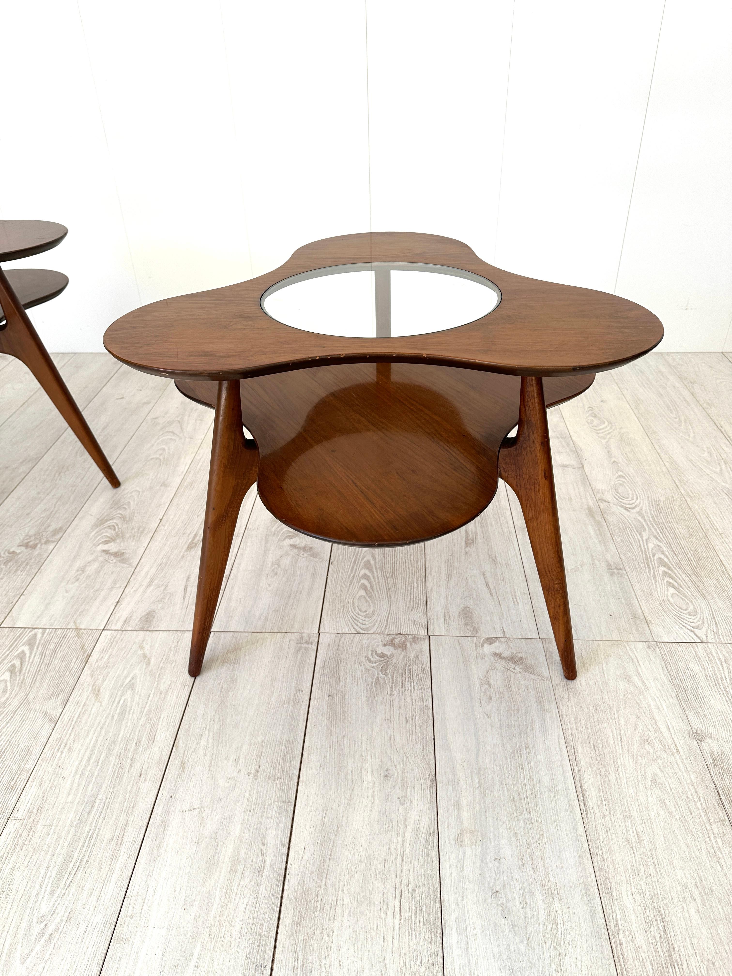Pair of flower-shaped side tables, Italian production 1950s For Sale 3