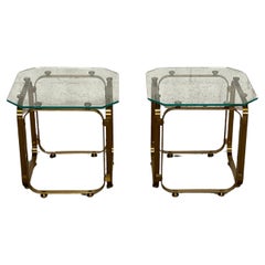 Pair of 1970s brass side tables