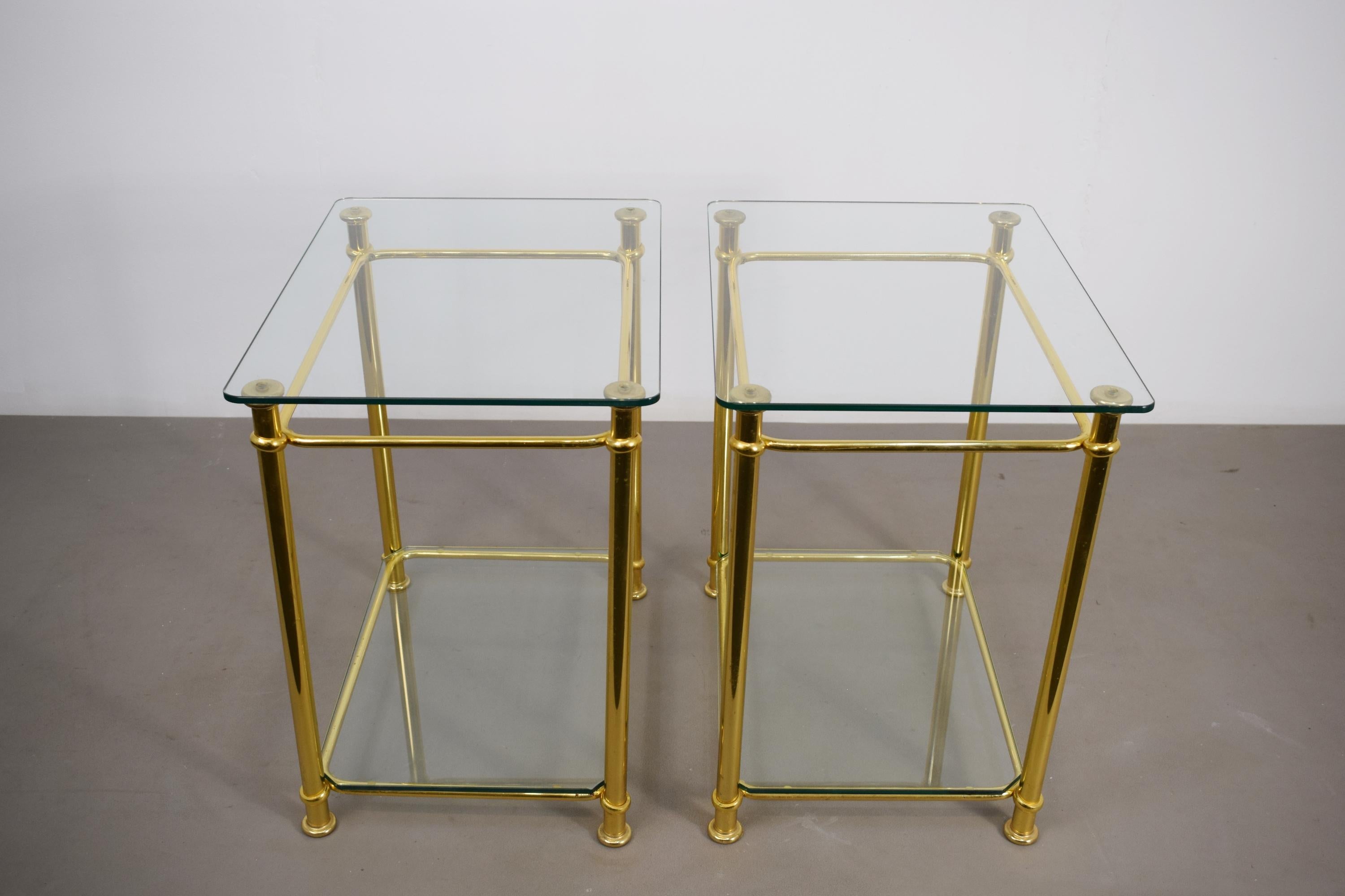 Paire de tables basses en laiton, Italie, années 1970. 3
