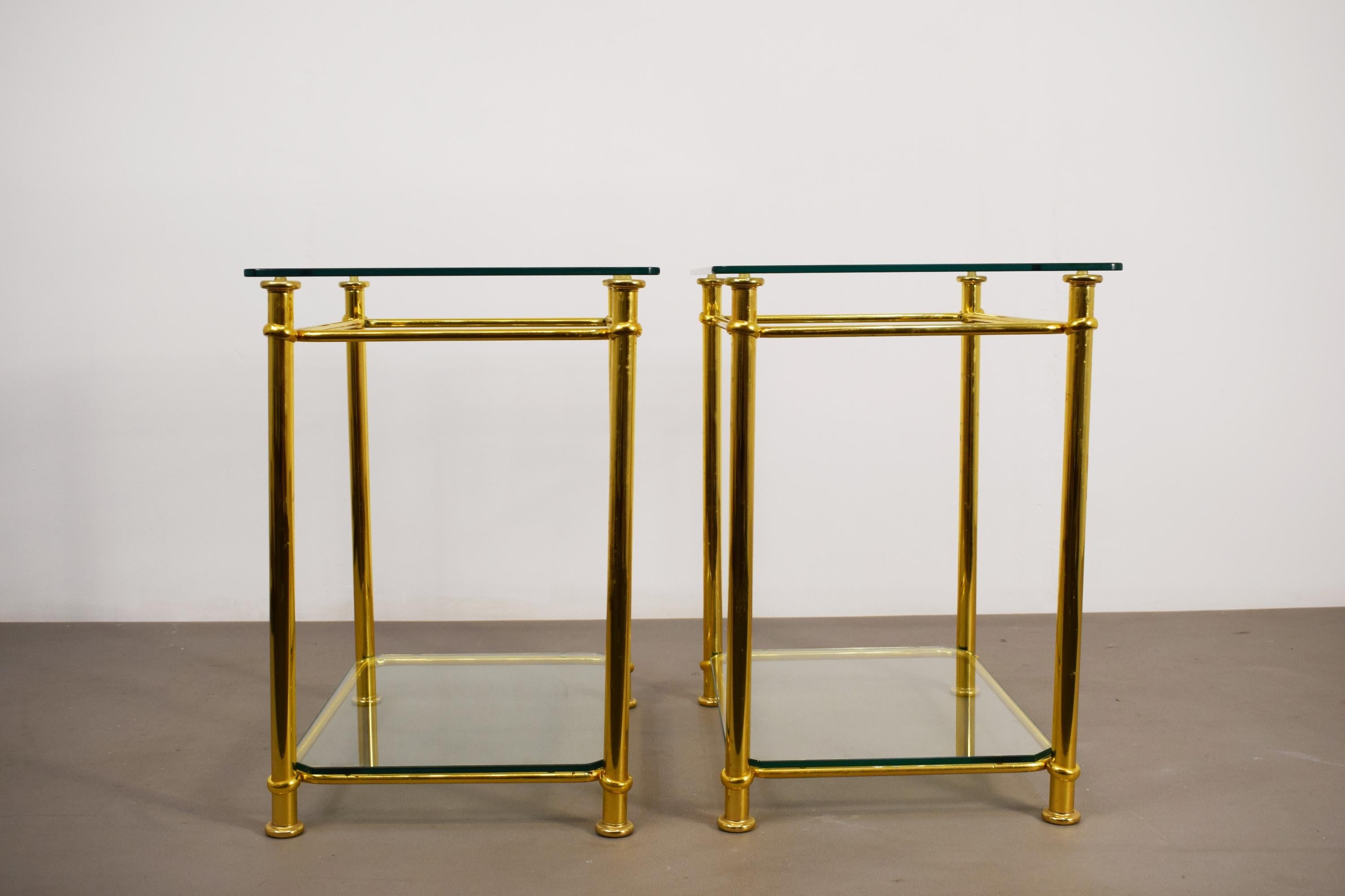 Paire de tables basses en laiton, Italie, années 1970. 7