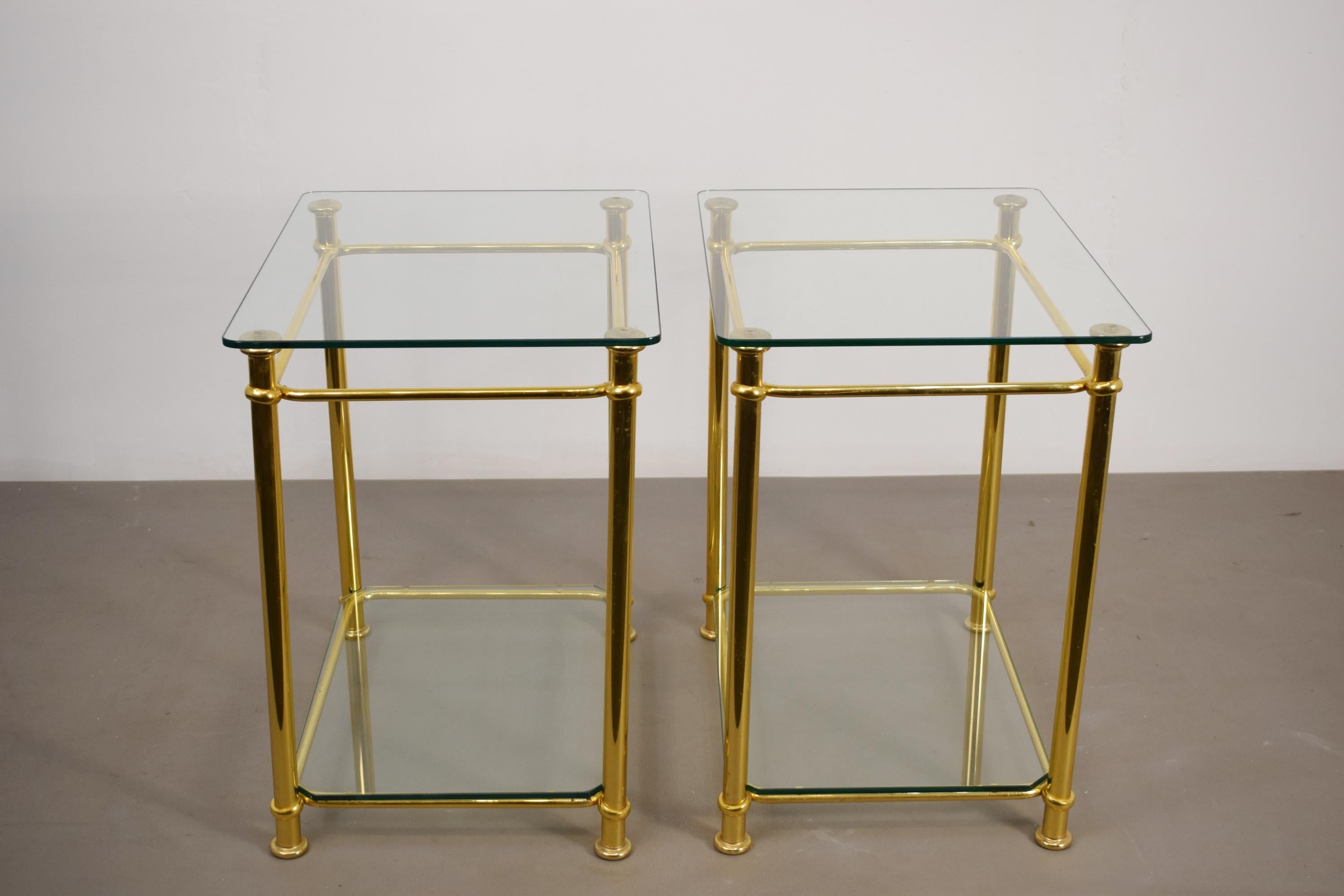 Paire de tables basses en laiton, Italie, années 1970. 8