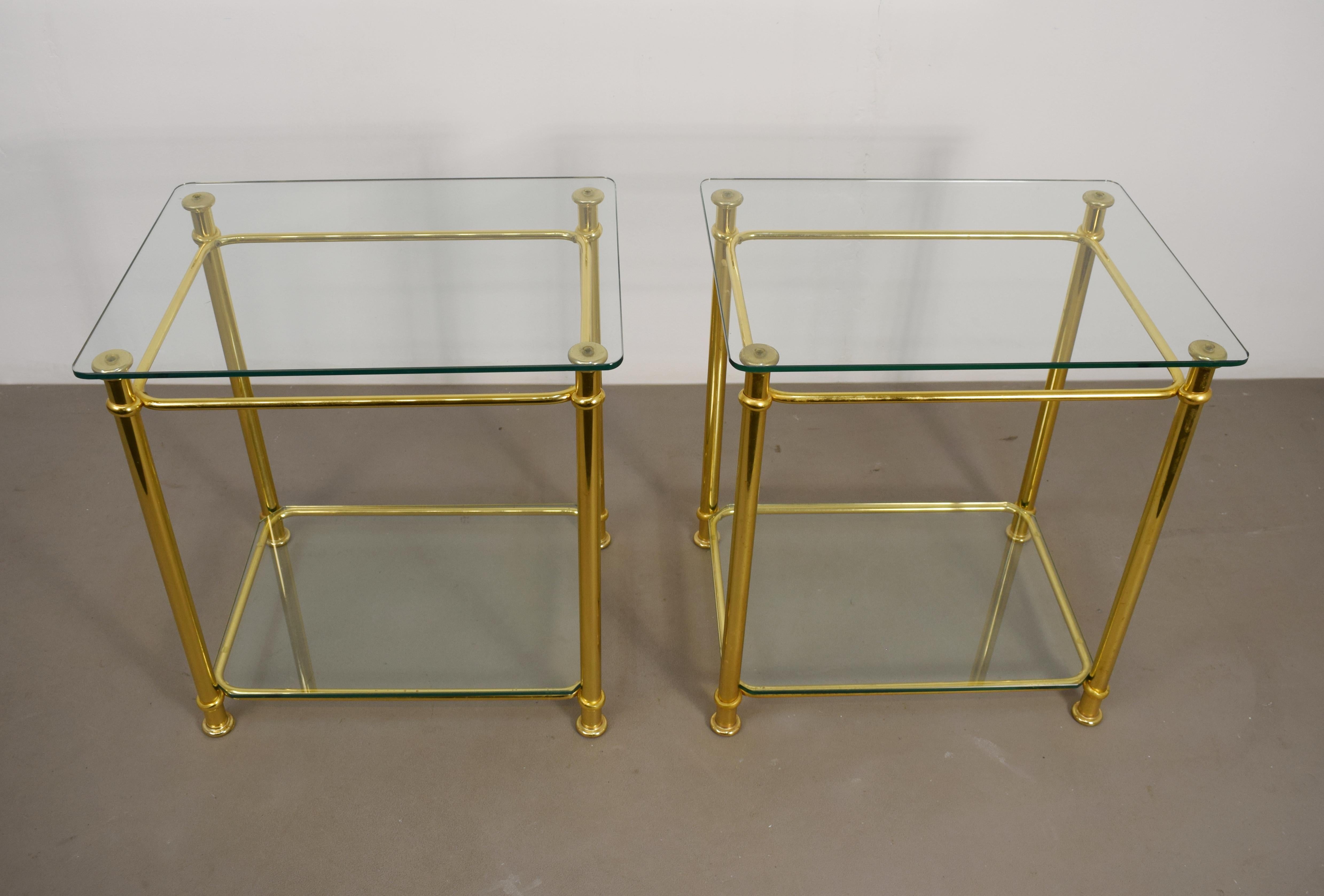 Paire de tables basses en laiton, Italie, années 1970. 12