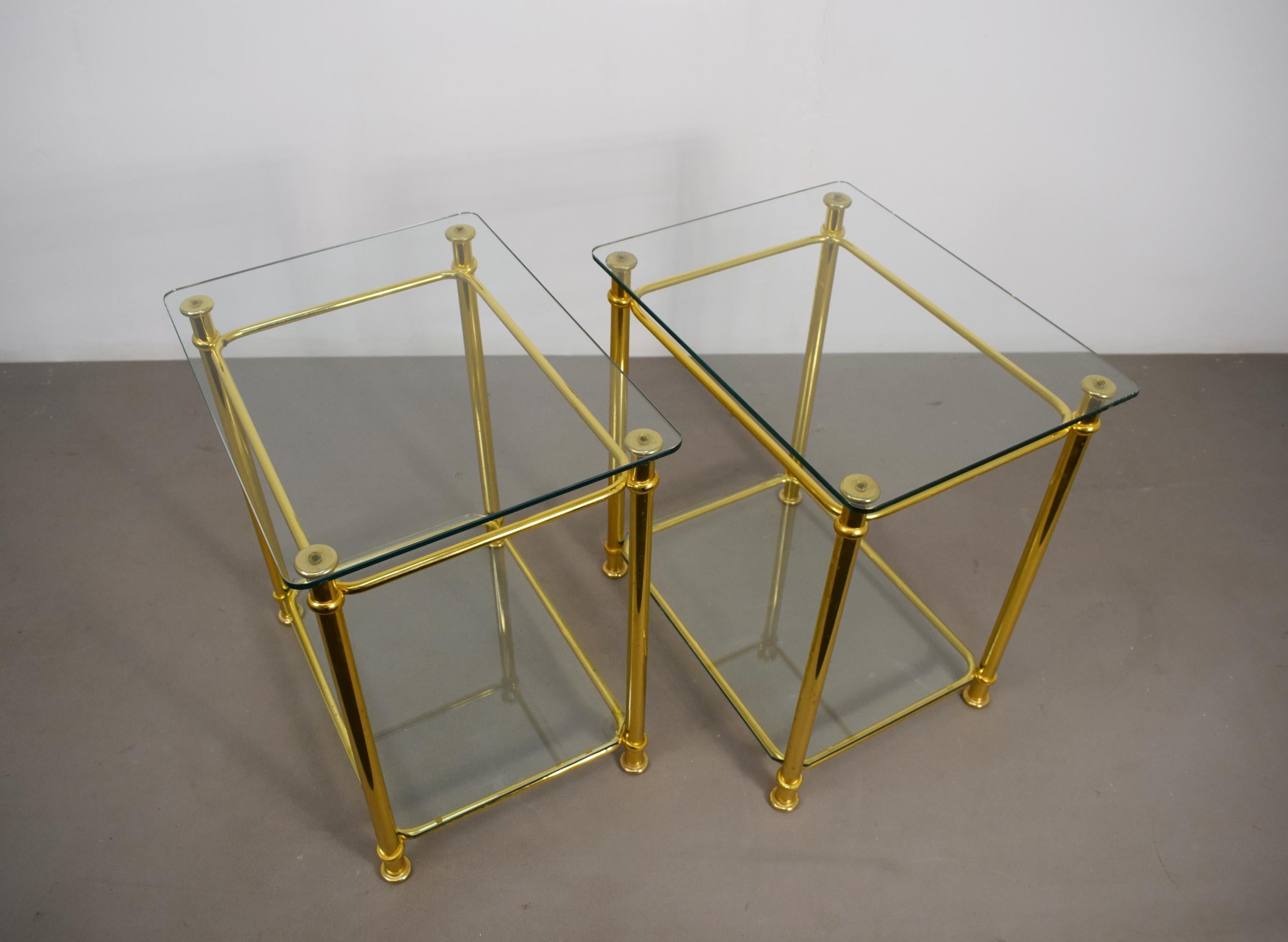Paire de tables basses en laiton, Italie, années 1970. 2