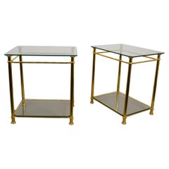 Pair of small brass tables, Italy, 1970s.