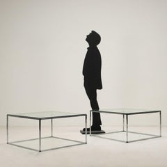 Pair of Glass Side Tables, 1980s