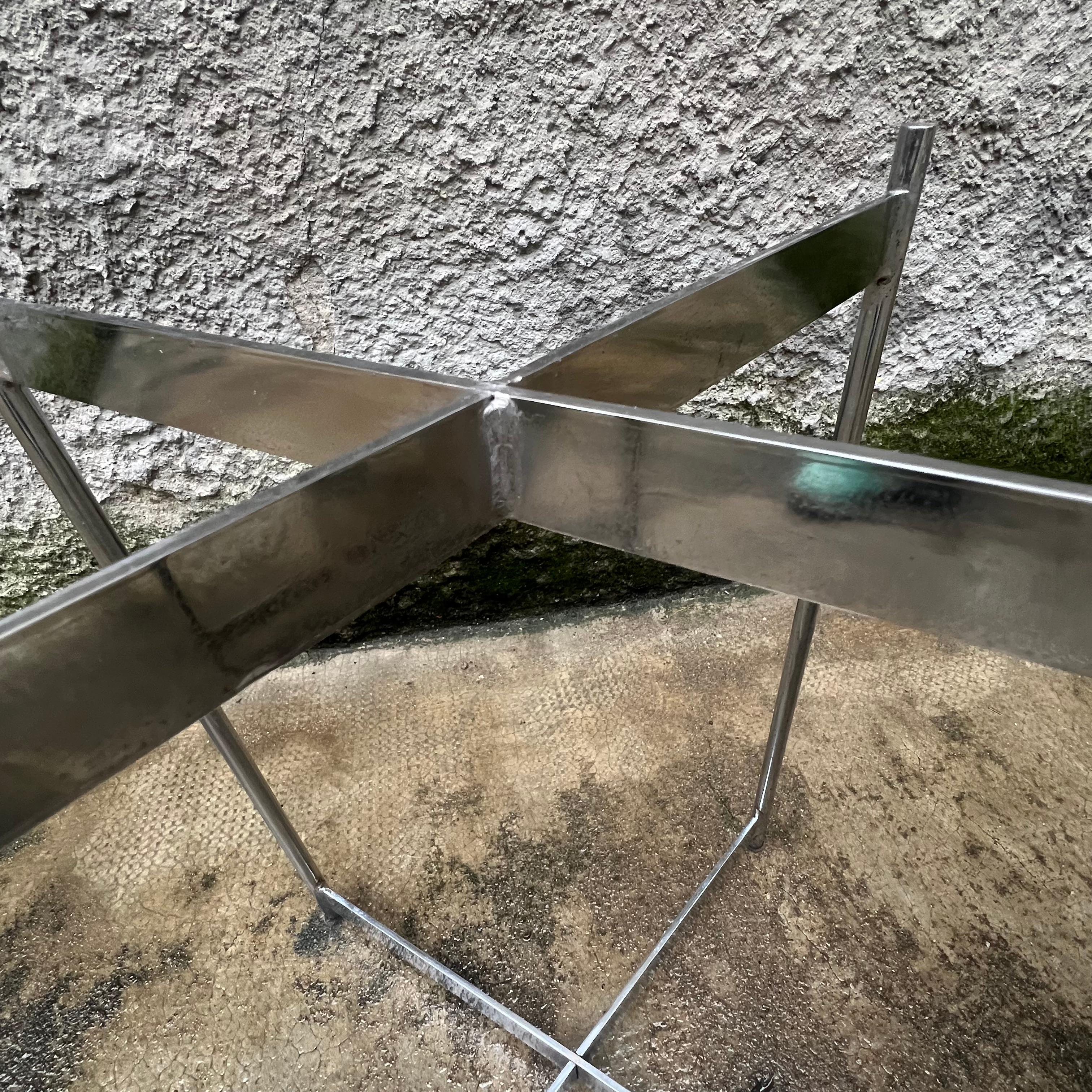 Paire de tables basses ovales - Acier chromé et marbre - Italie - années 1960 en vente 6