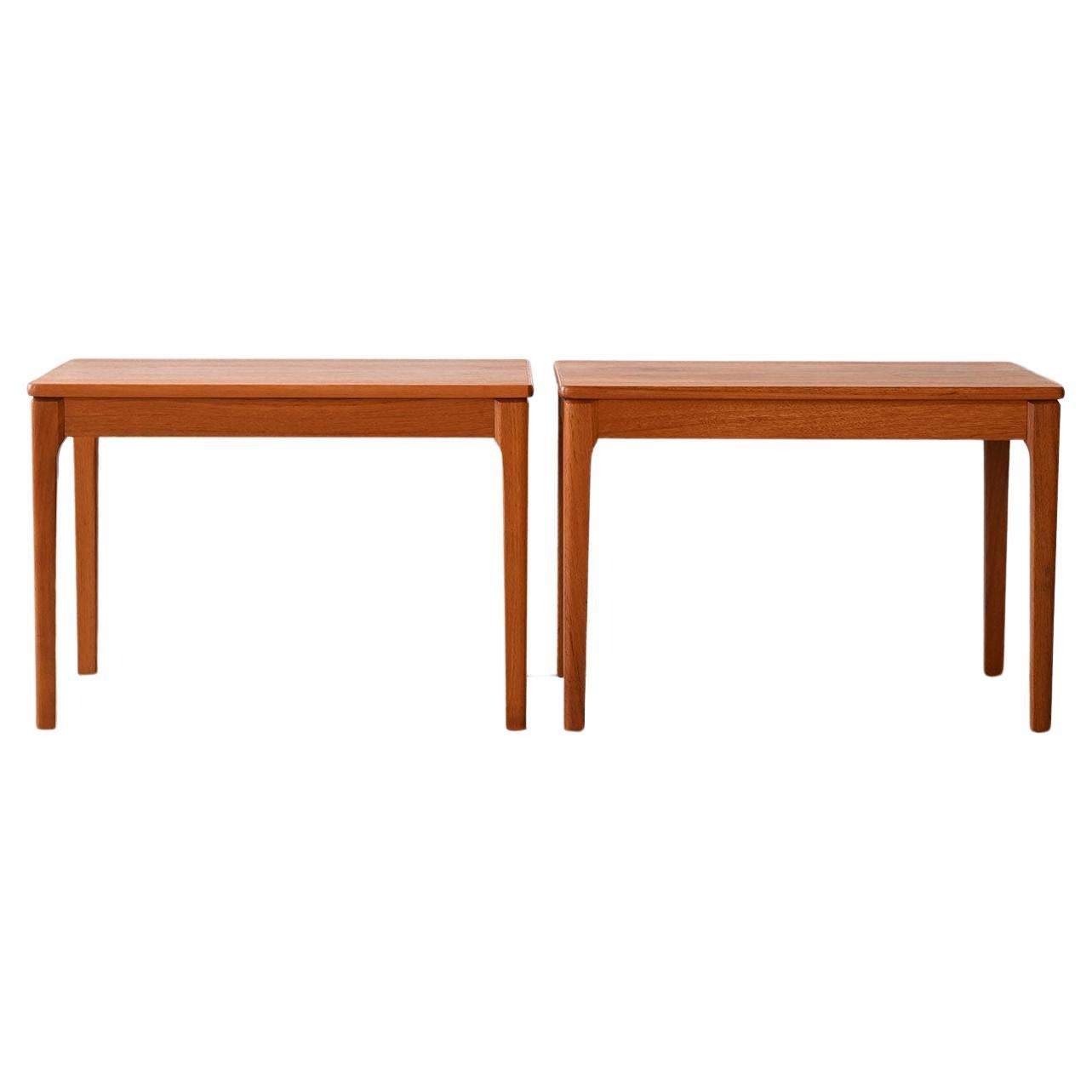 Pair of Scandinavian teak side tables For Sale