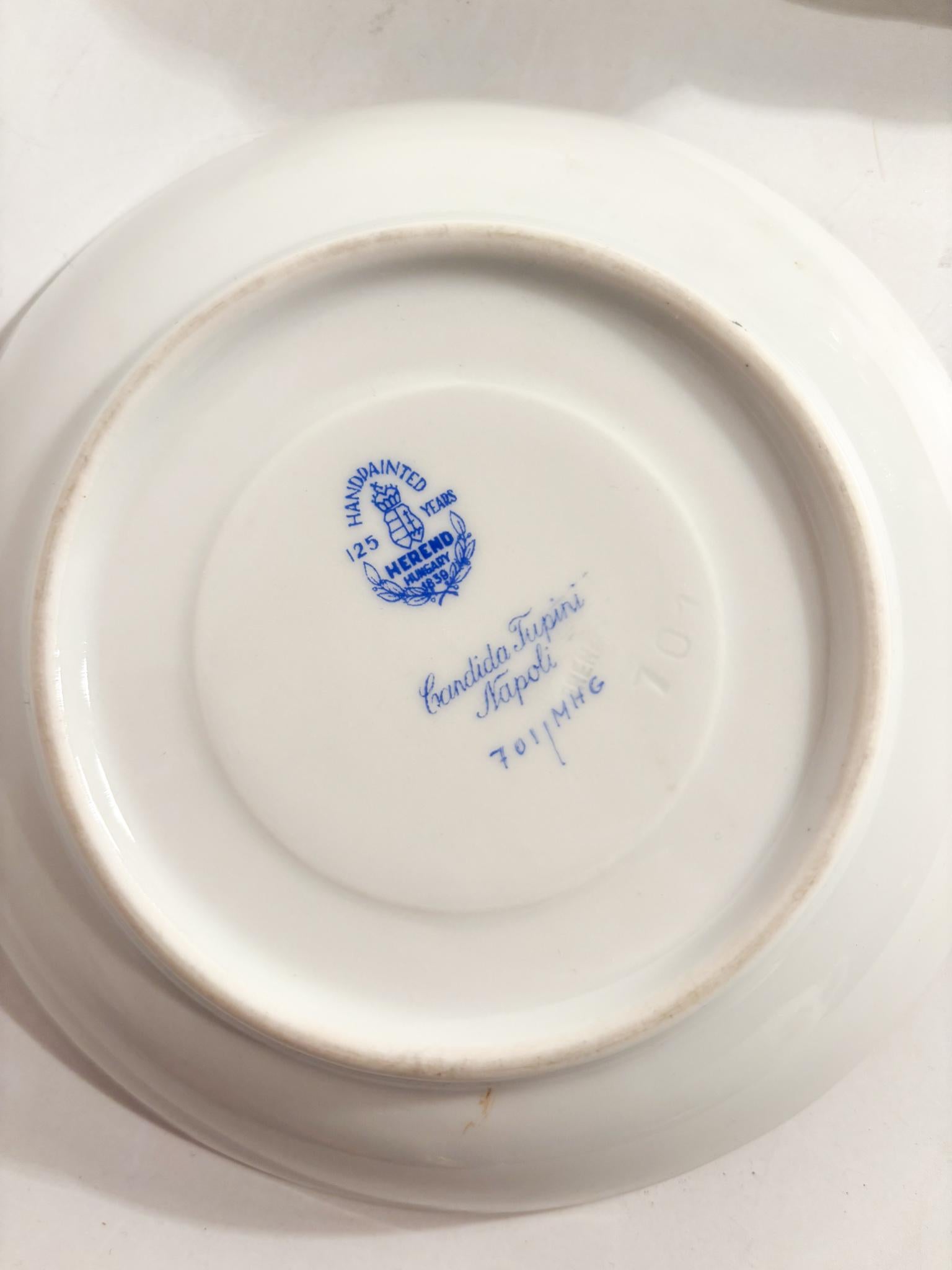 Pair of Porcelain Mugs by Herend Candida Tupini Napoli For Sale 1
