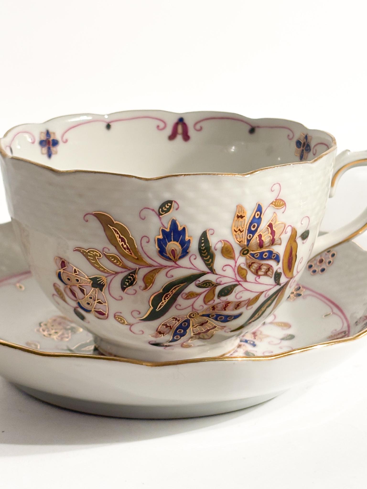 Pair of Porcelain Mugs by Herend Candida Tupini Napoli For Sale 2