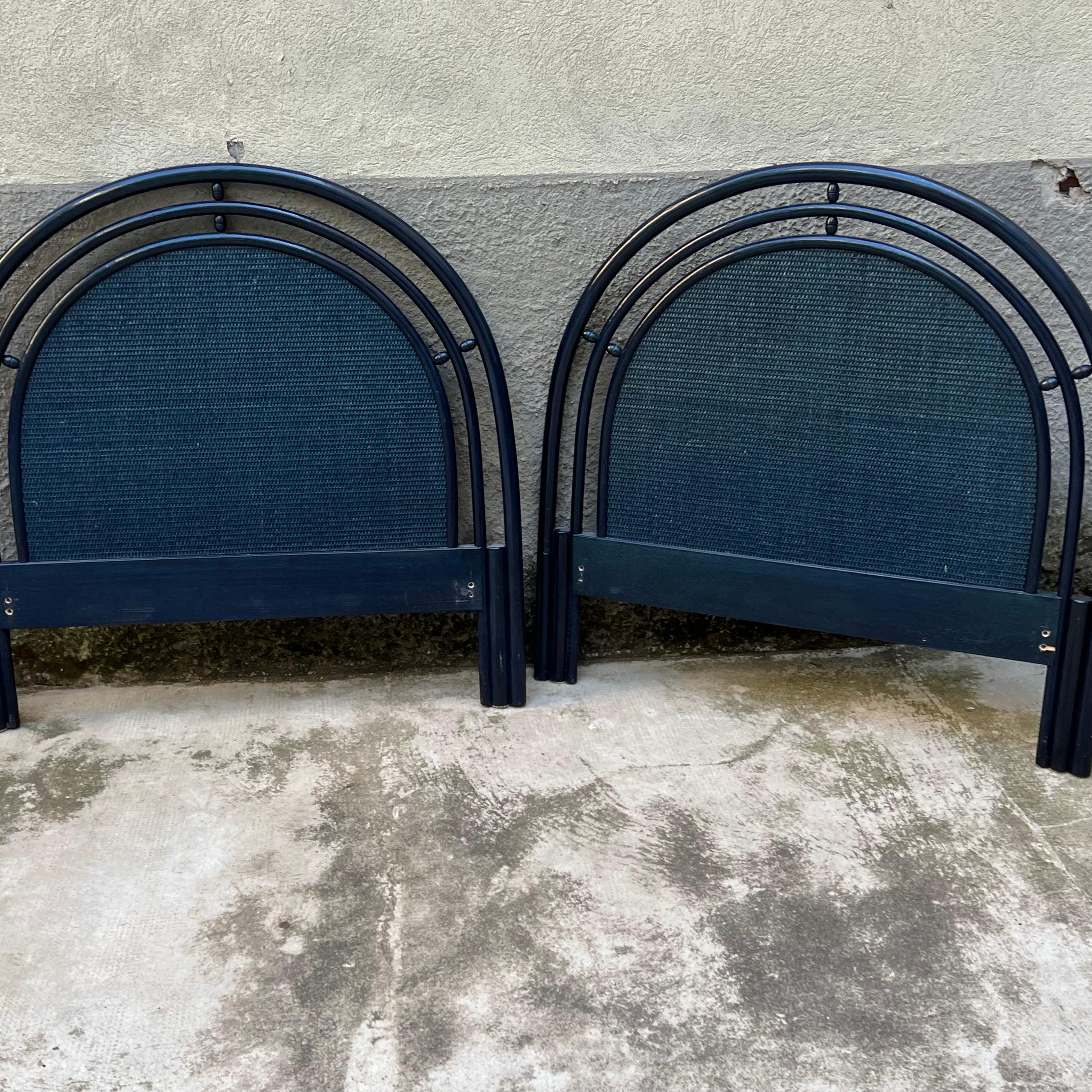 Pair of Headboards for Single Beds - Roberti Rattan - Italy - 1980s In Good Condition For Sale In Milano, IT