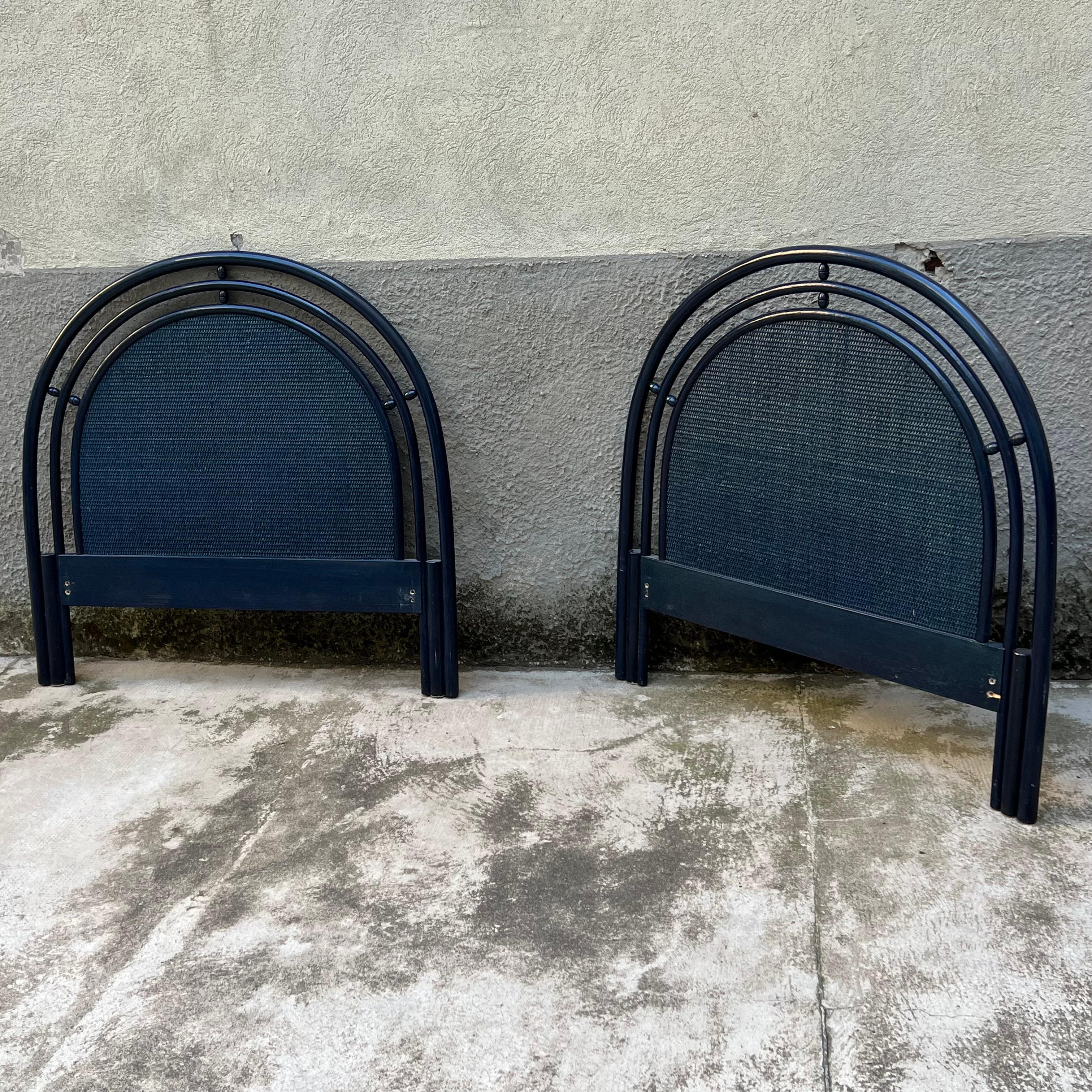20th Century Pair of Headboards for Single Beds - Roberti Rattan - Italy - 1980s For Sale
