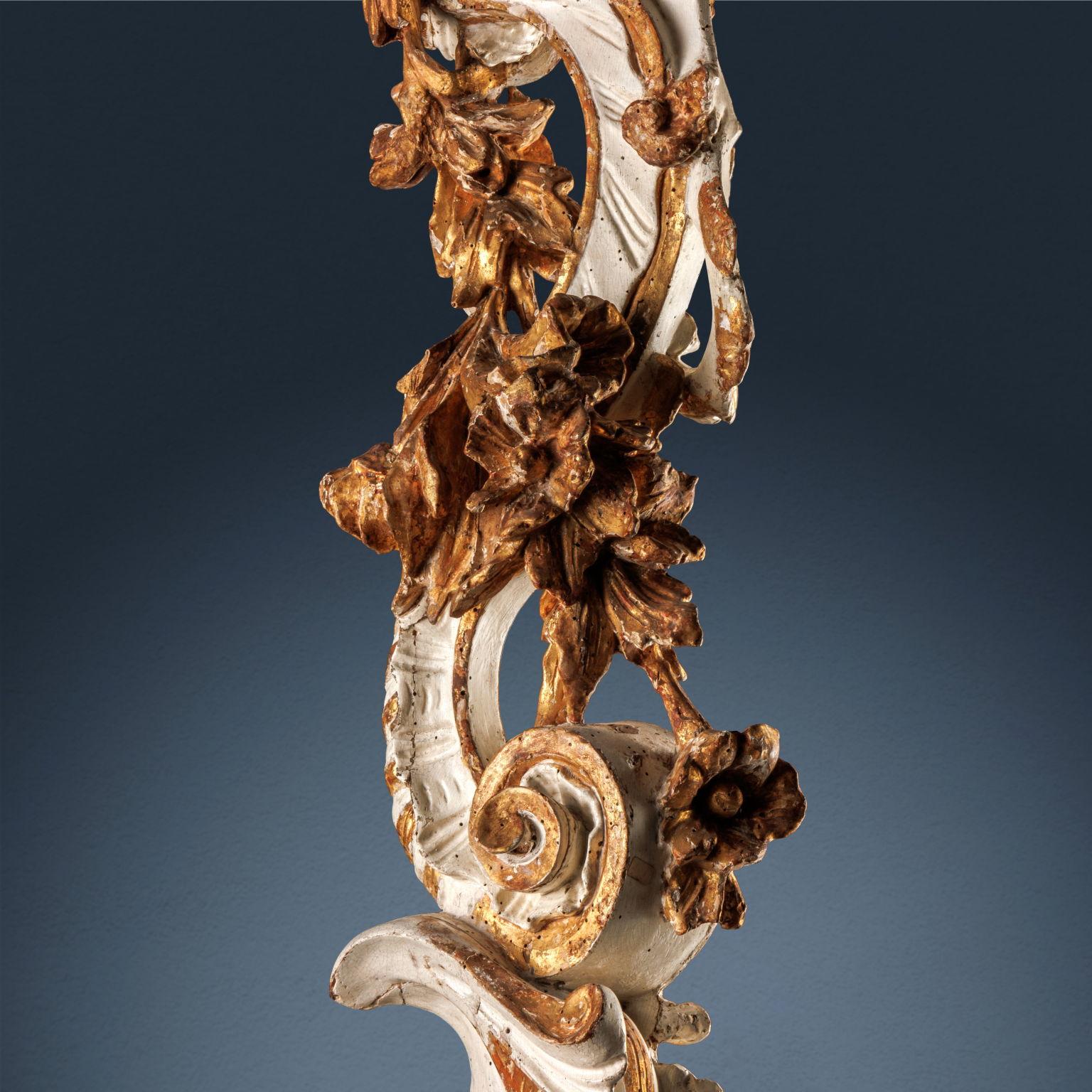Wood Pair of Torciere Milan, c. 1750. For Sale