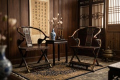 Pair of Folding Thrones in Ming Dynasty Style - 1940s Manufacture