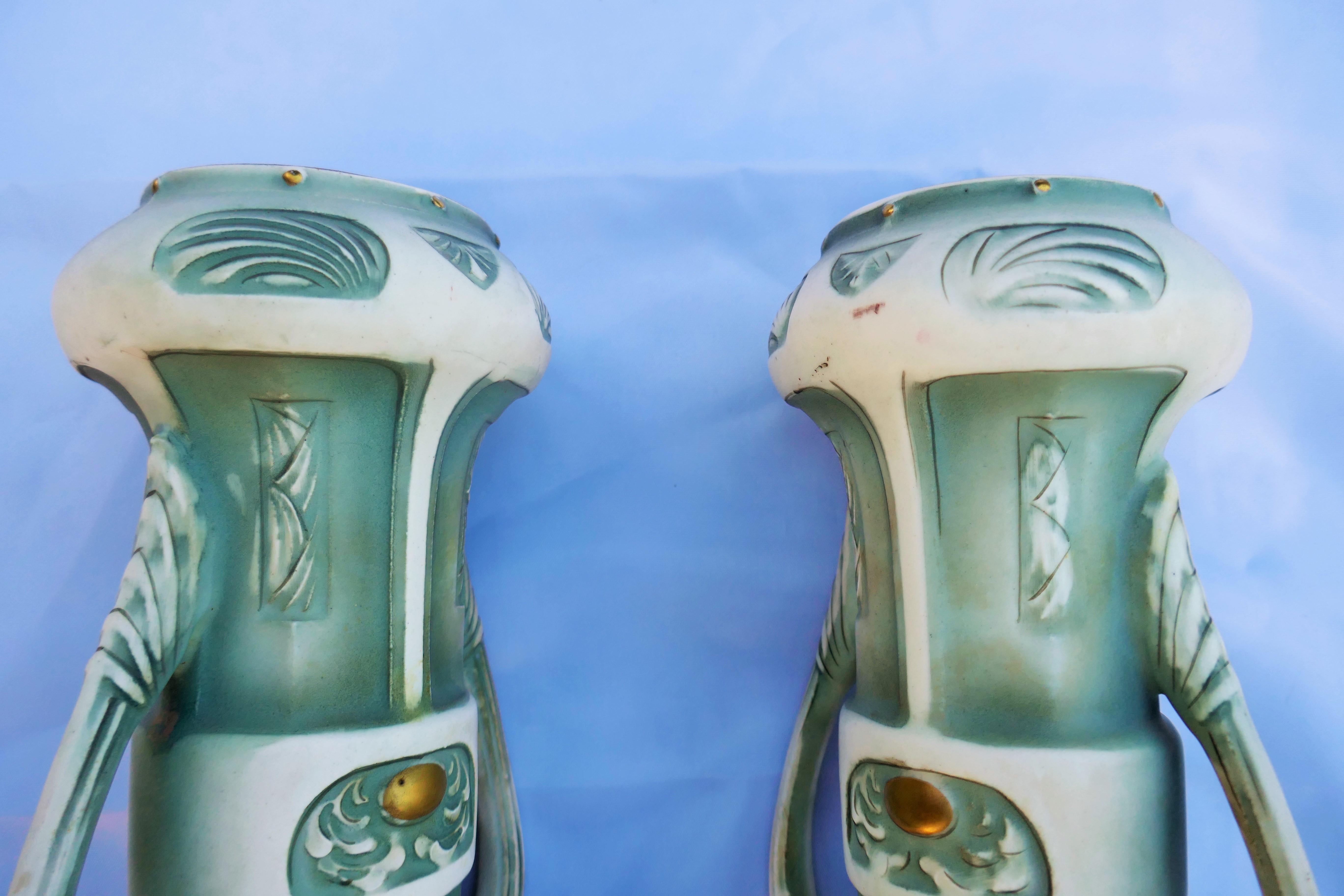 Pair of vases attributed to Robert Hanke for Royal Wettina For Sale 6