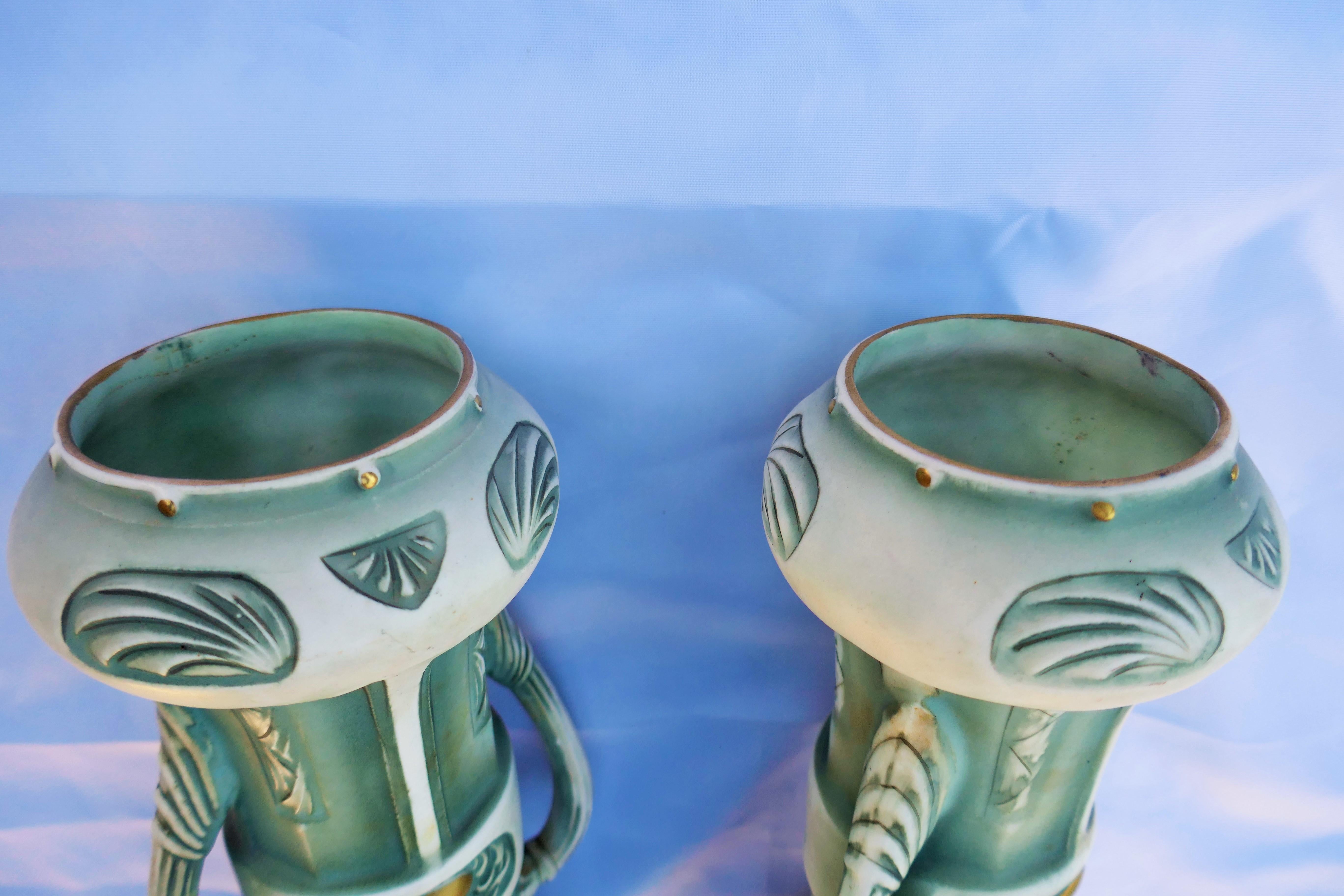 Organic Modern Pair of vases attributed to Robert Hanke for Royal Wettina For Sale