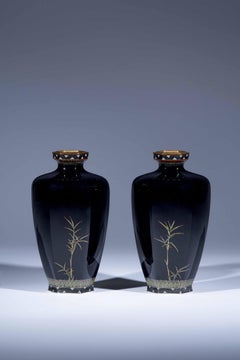 Pair of cloisonné vases attributed to Hayashi Kodenji