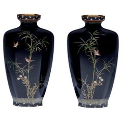 Pair of cloisonné vases attributed to Hayashi Kodenji
