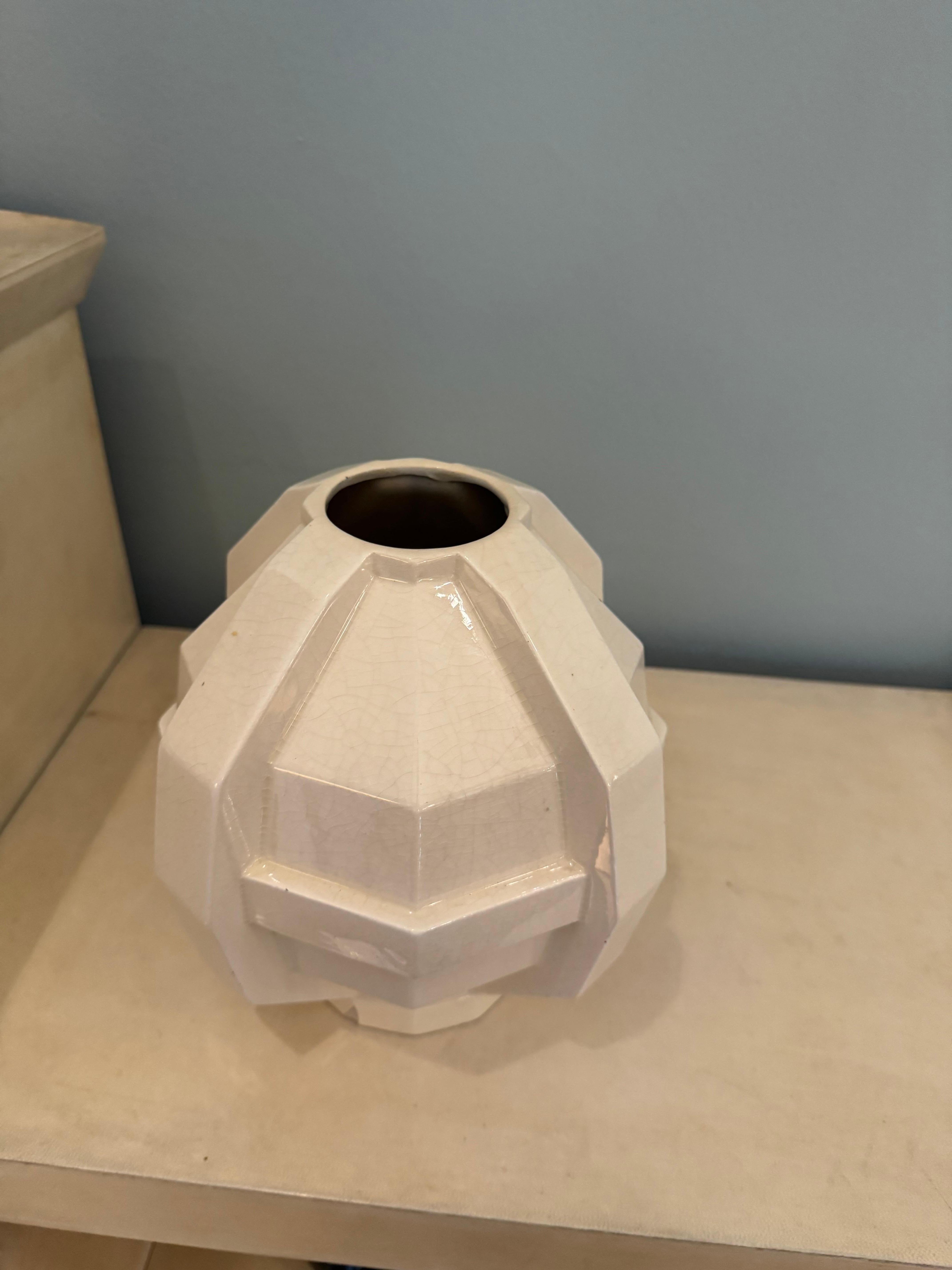 Ceramica Coppia di vasi craquele in vendita