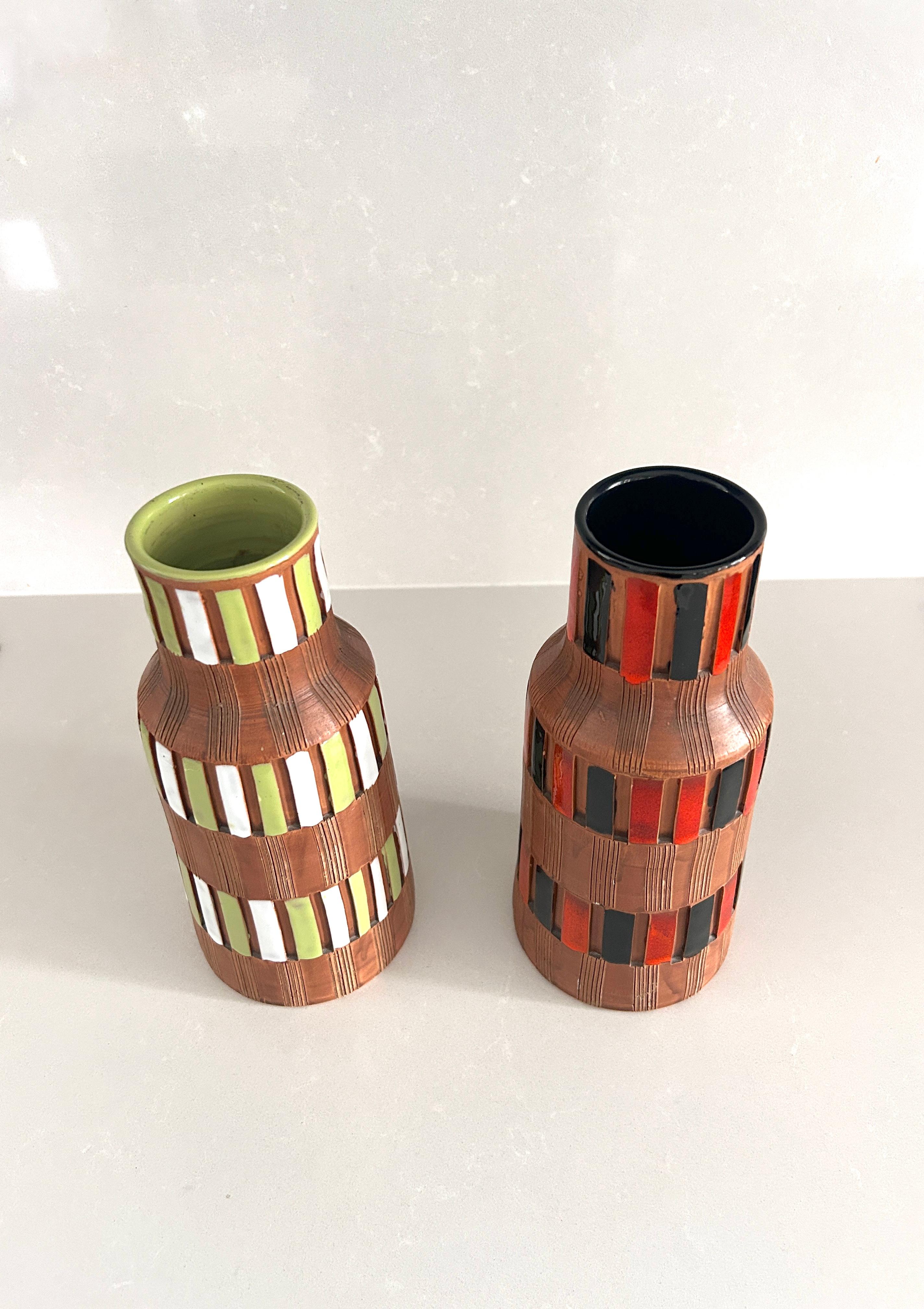 Coppia di Vasi in ceramica Bitossi, anni '60 In Good Condition For Sale In Rivoli, IT